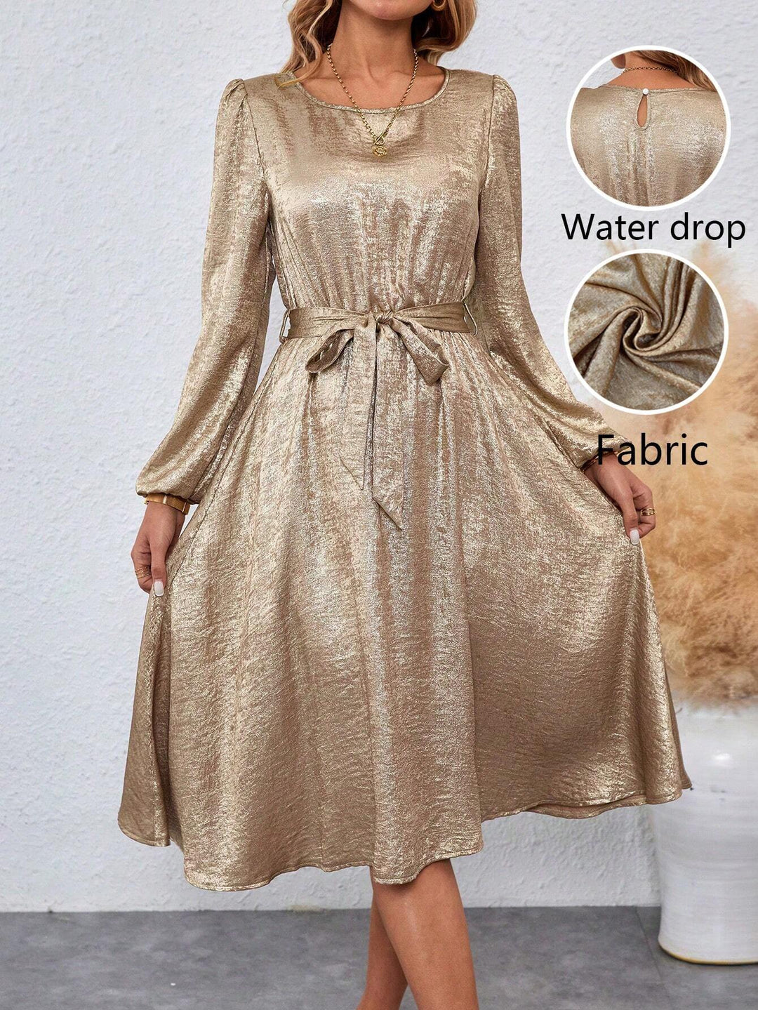 SHEIN midi ruha, bronz