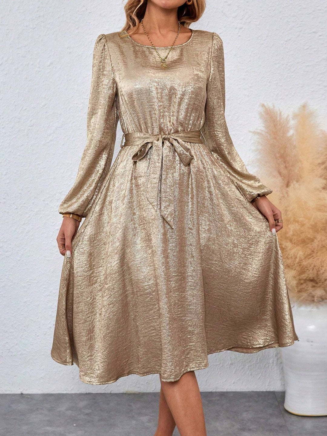 SHEIN midi ruha, bronz