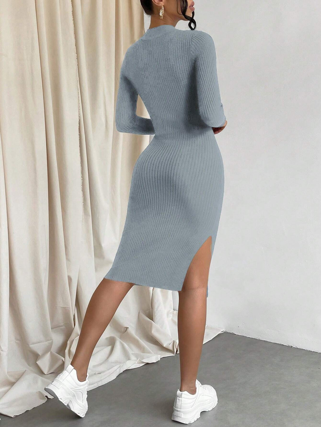 SHEIN midi ruha, szürke