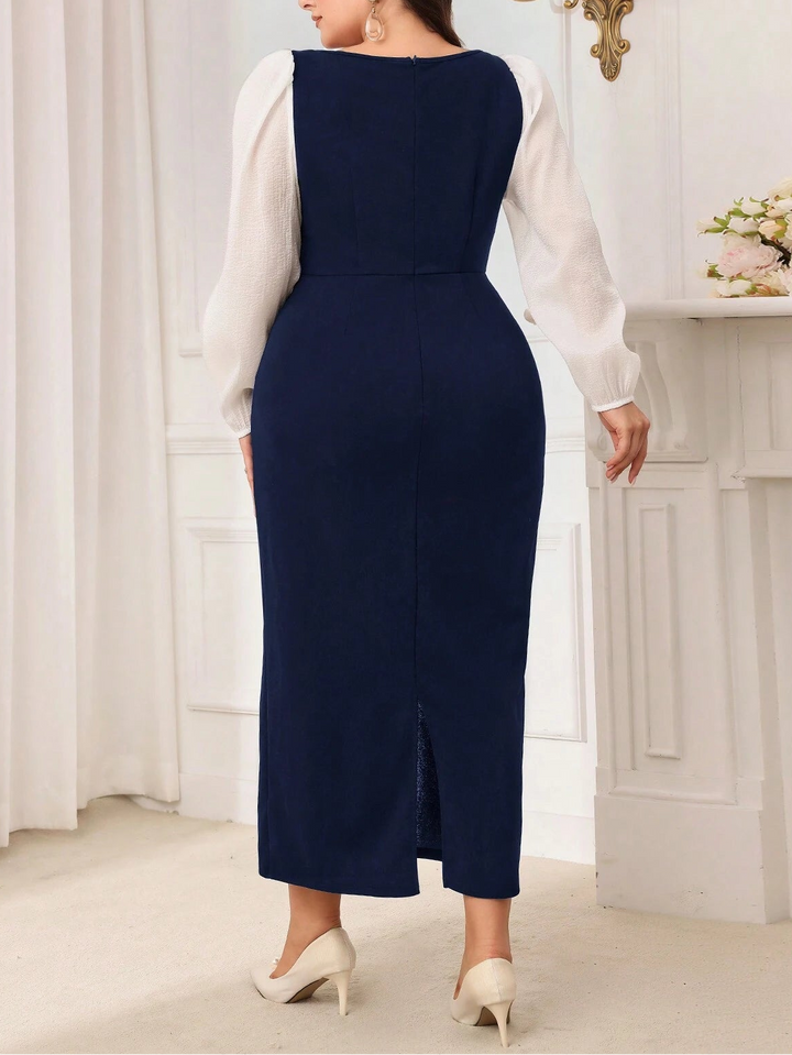 Shein Curve+ midi ruha, vegyes színek