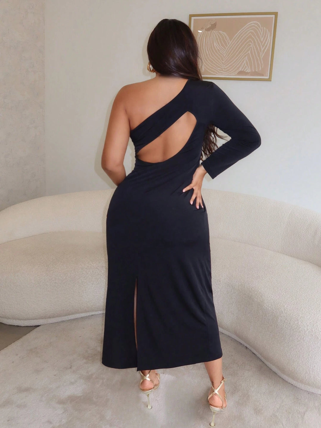 Rochie maxi Shein Curve+, negru
