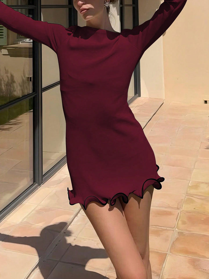 SHEIN mini ruha, bordó
