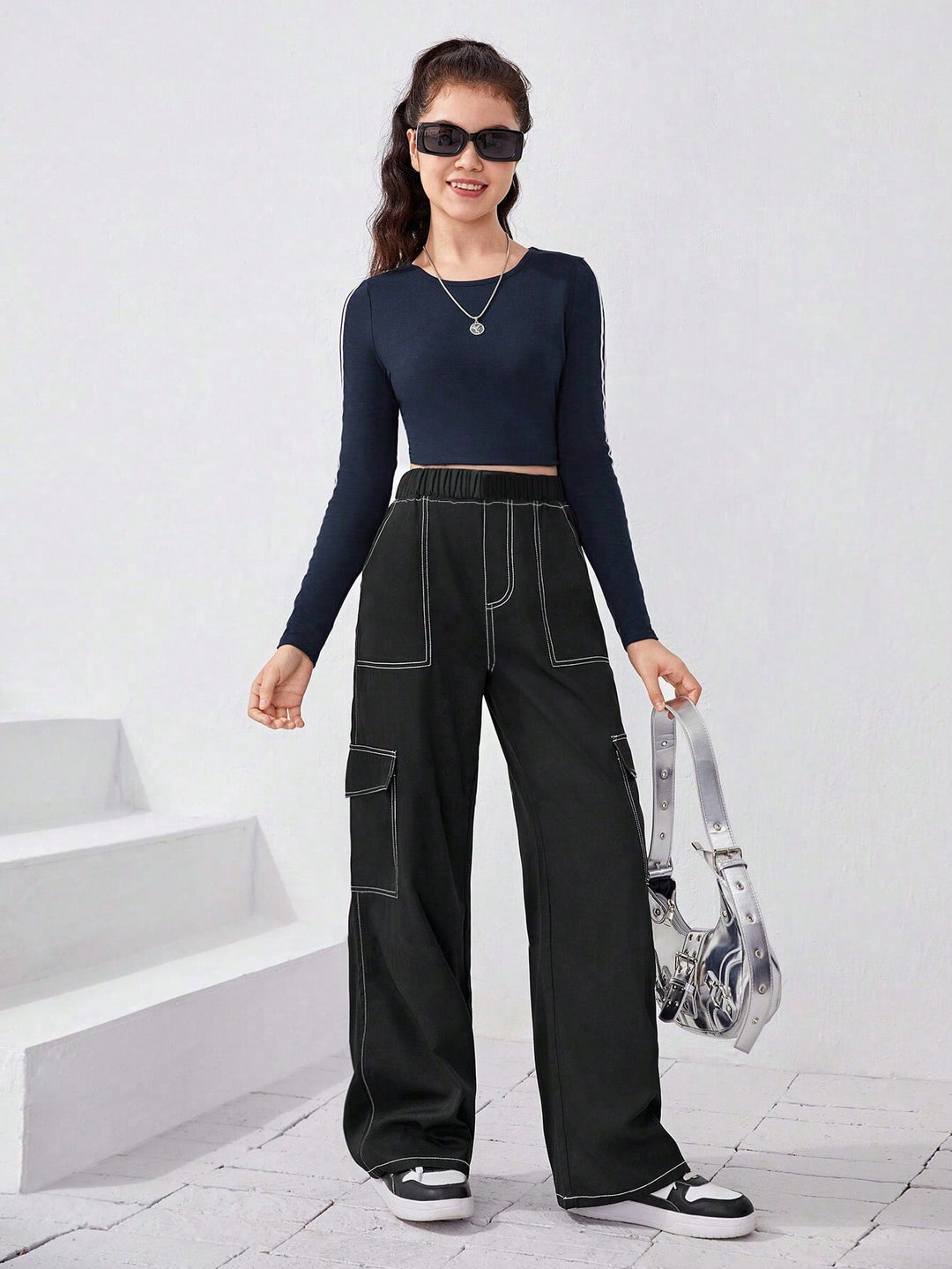 Pantaloni SHEIN, negru