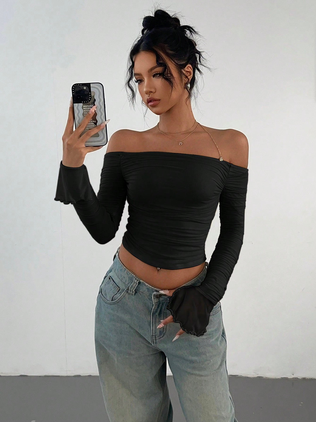 Top SHEIN, negru