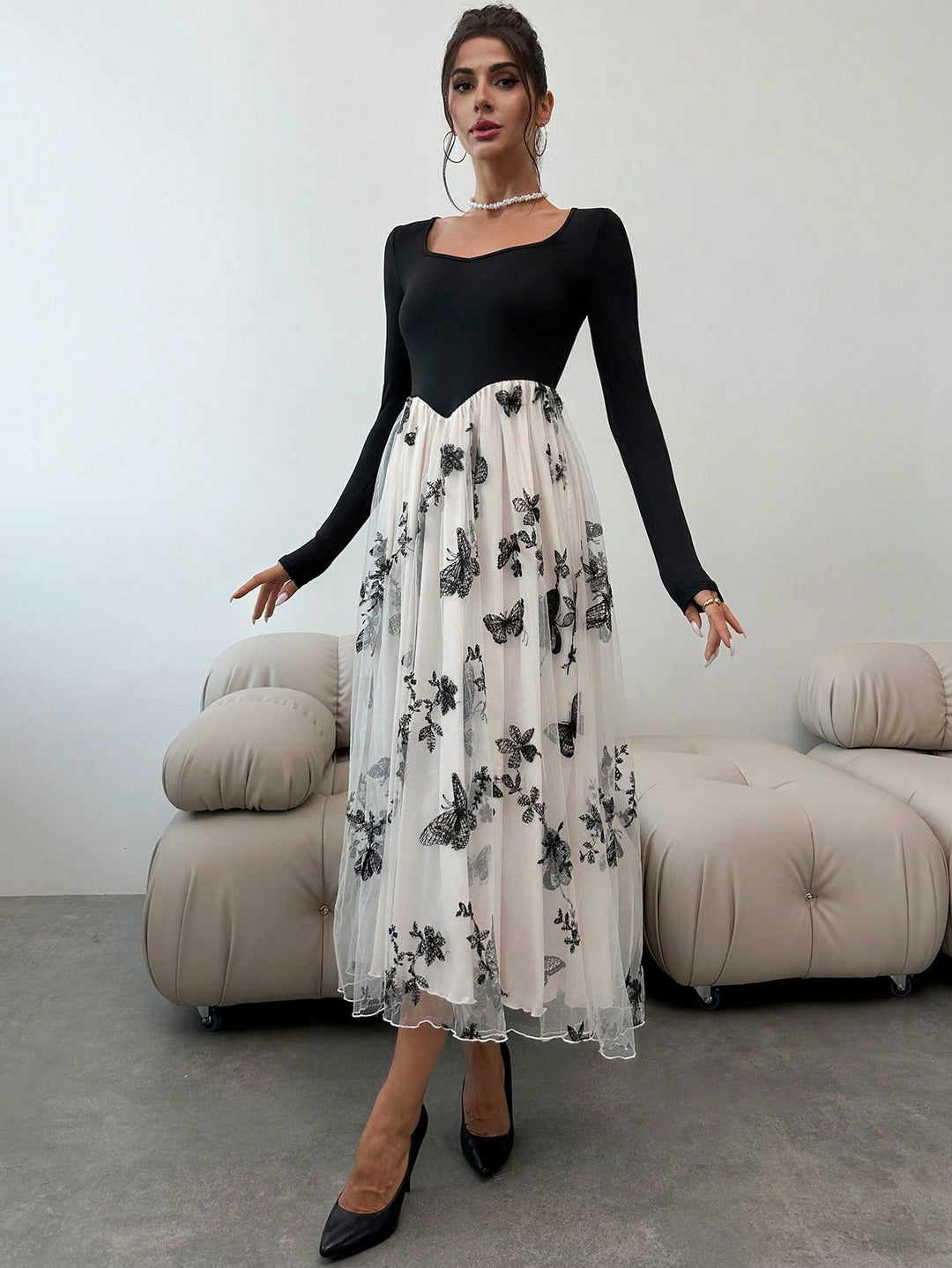 Rochie maxi SHEIN, portocaliu