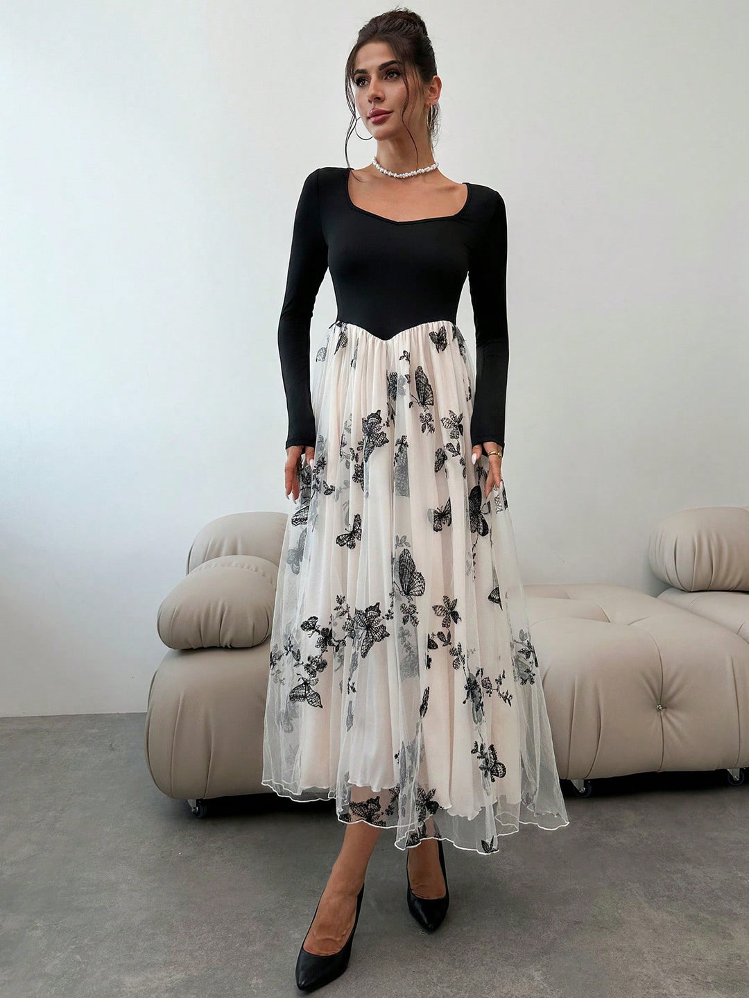 Rochie maxi SHEIN, portocaliu