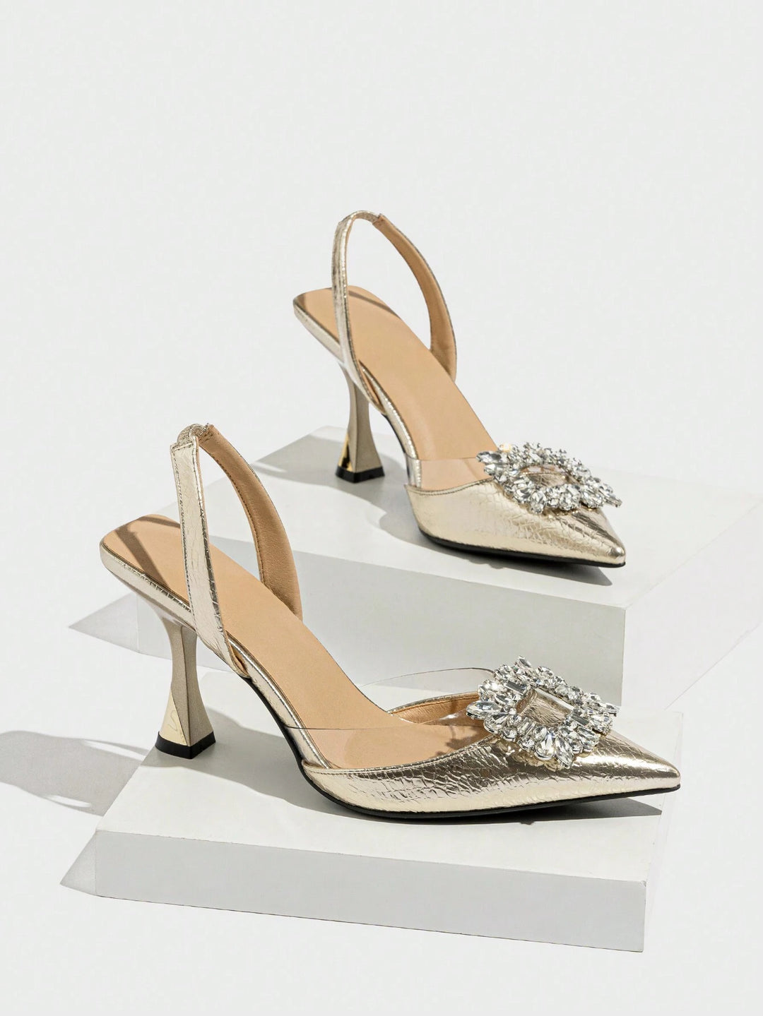 Pantofi cu toc SHEIN, auriu