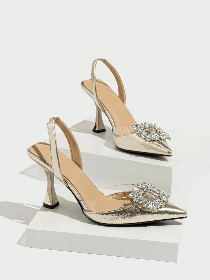 Pantofi cu toc SHEIN, auriu
