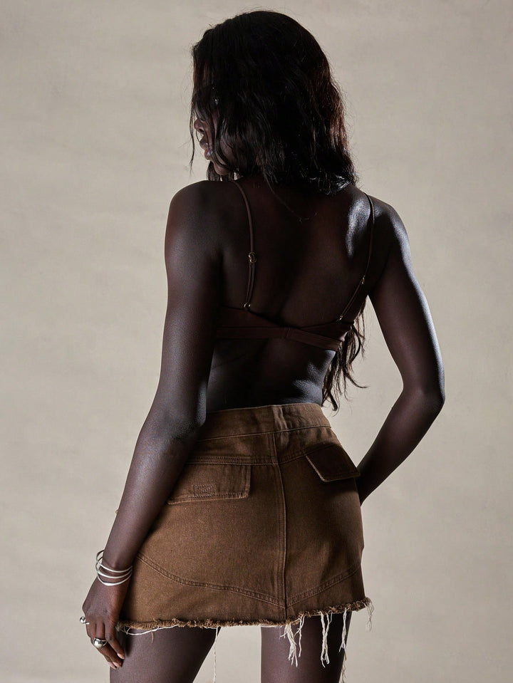 SHEIN mini szoknya, barna