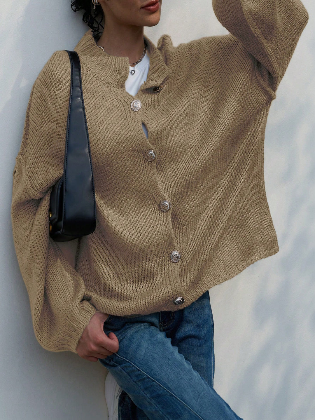 Kardigán SHEIN, khaki