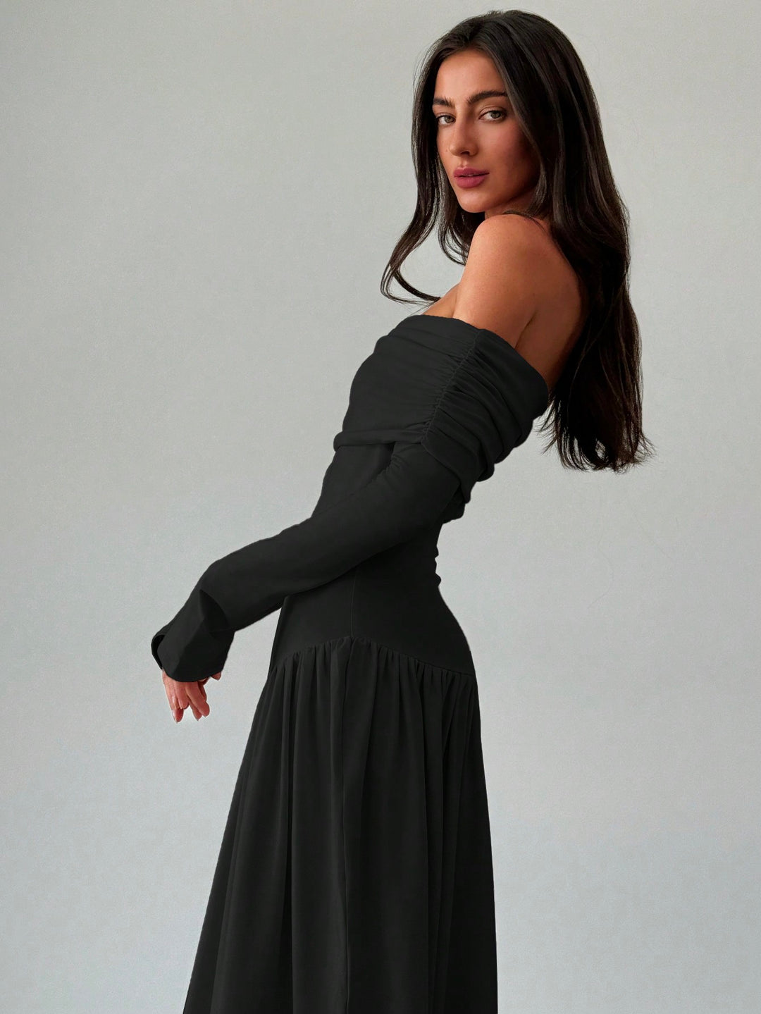 SHEIN maxi ruha, fekete