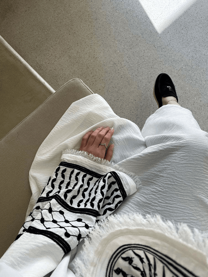 Set caftan și jalabiya SHEIN, alb