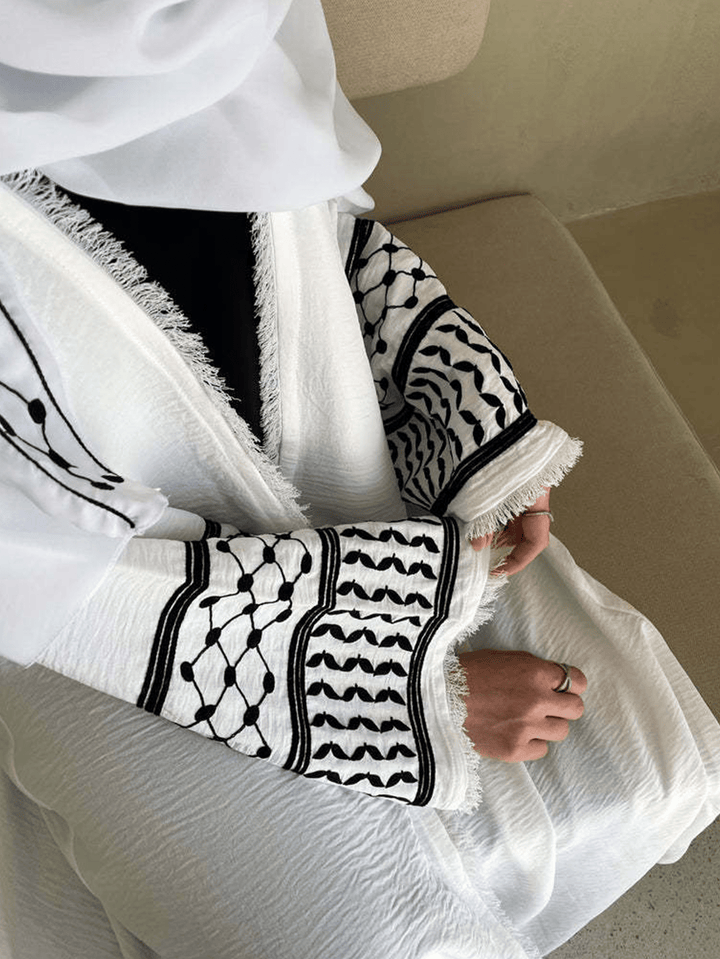 Set caftan și jalabiya SHEIN, alb
