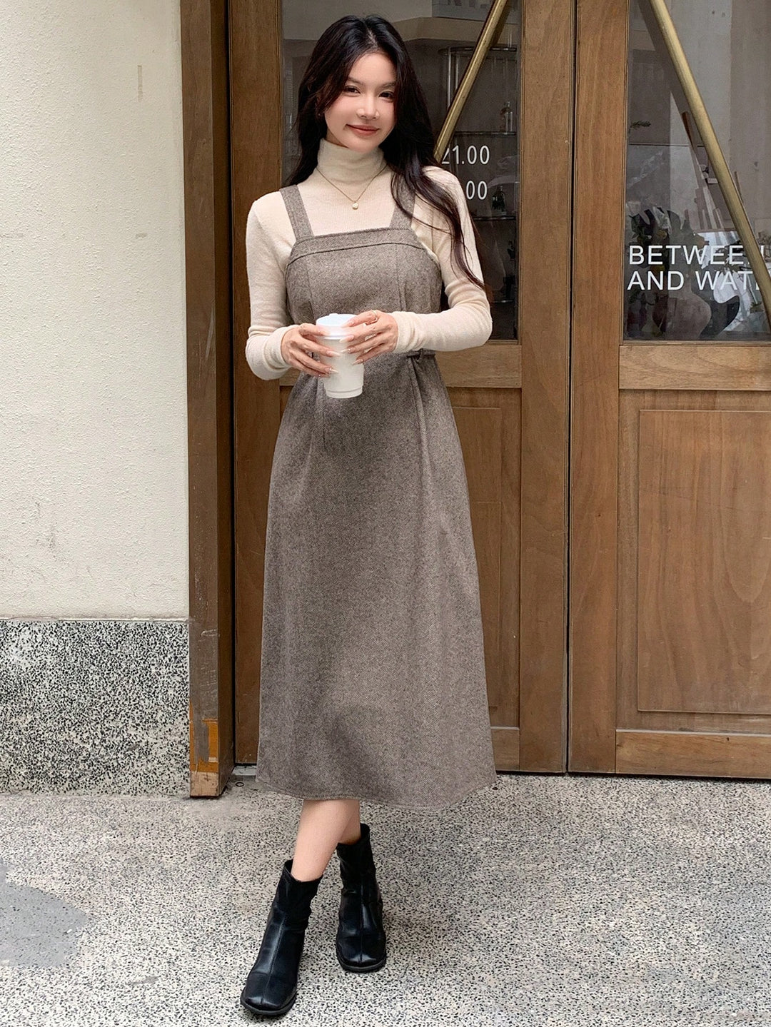 Rochie midi SHEIN, kaki
