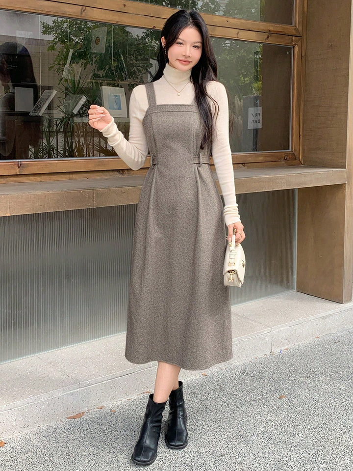 Rochie midi SHEIN, kaki