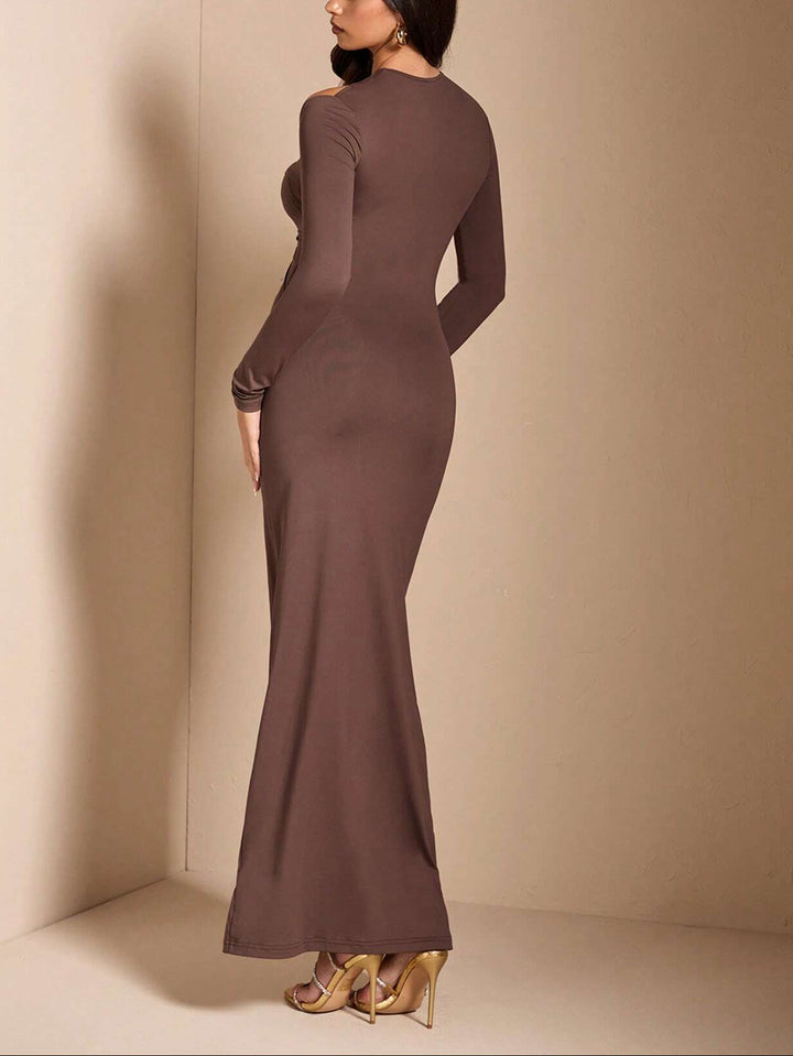 Shein maxi ruha, barna