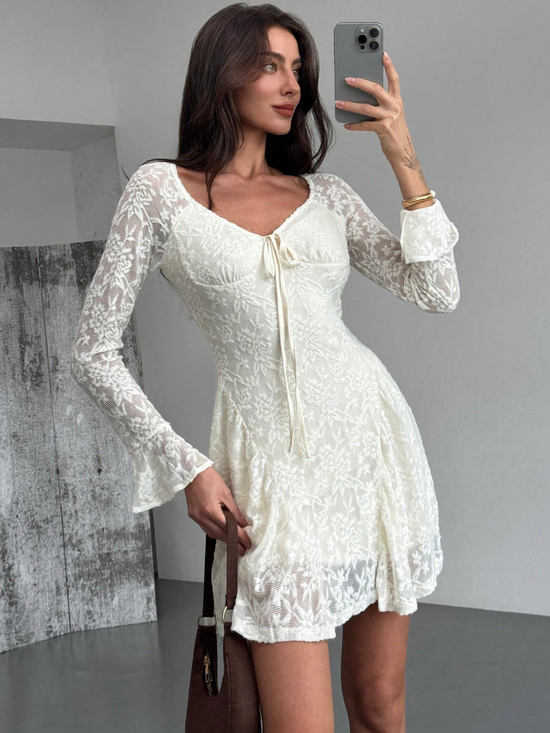 Rochie mini SHEIN, crem