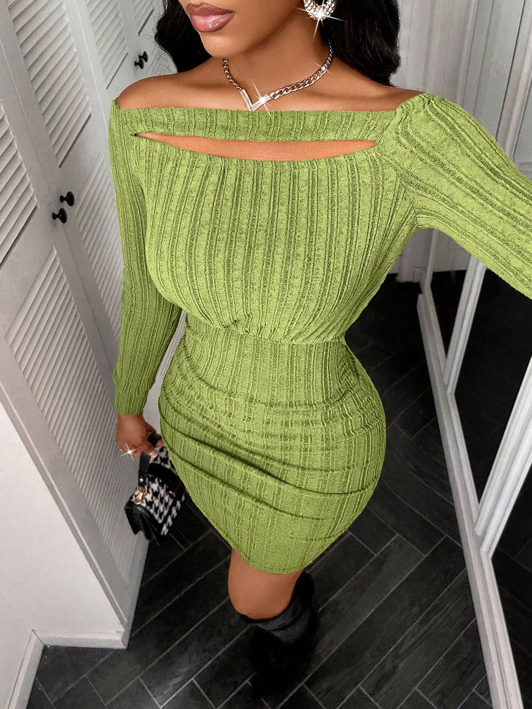 Rochie scurtă SHEIN, verde