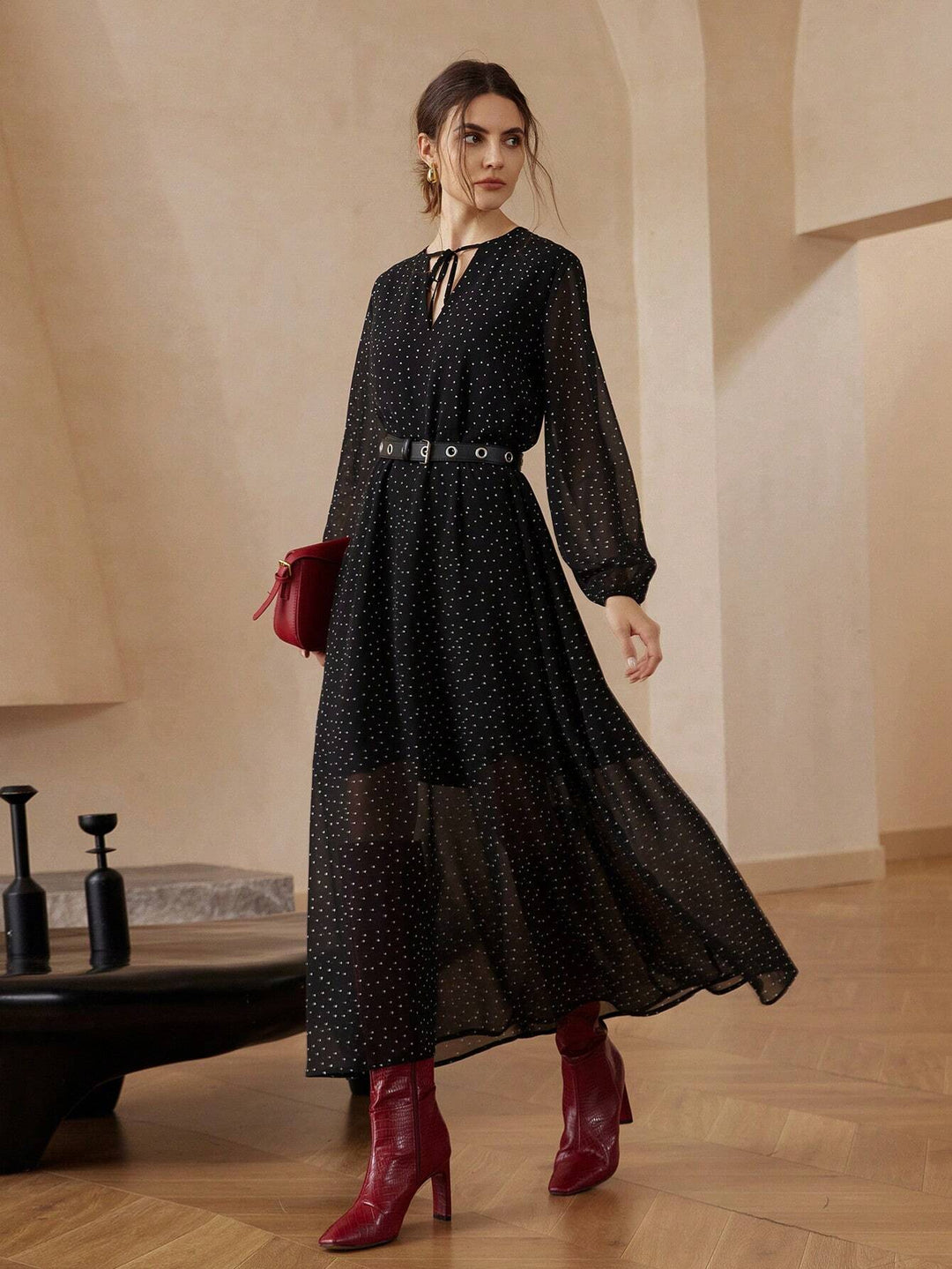 SHEIN maxi ruha, fekete