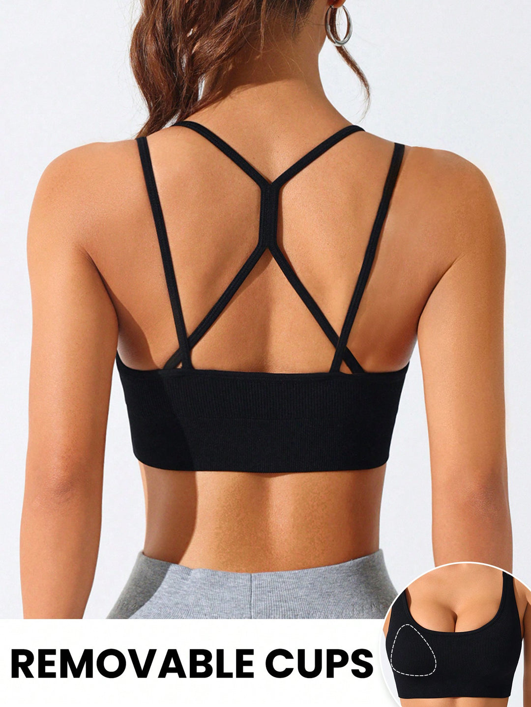 SHEIN sportmelltartó, fekete
