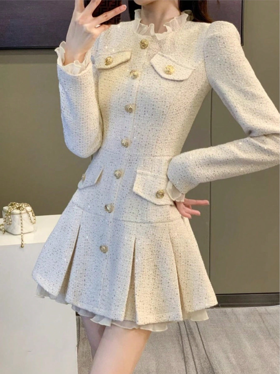 Rochie mini SHEIN, bej