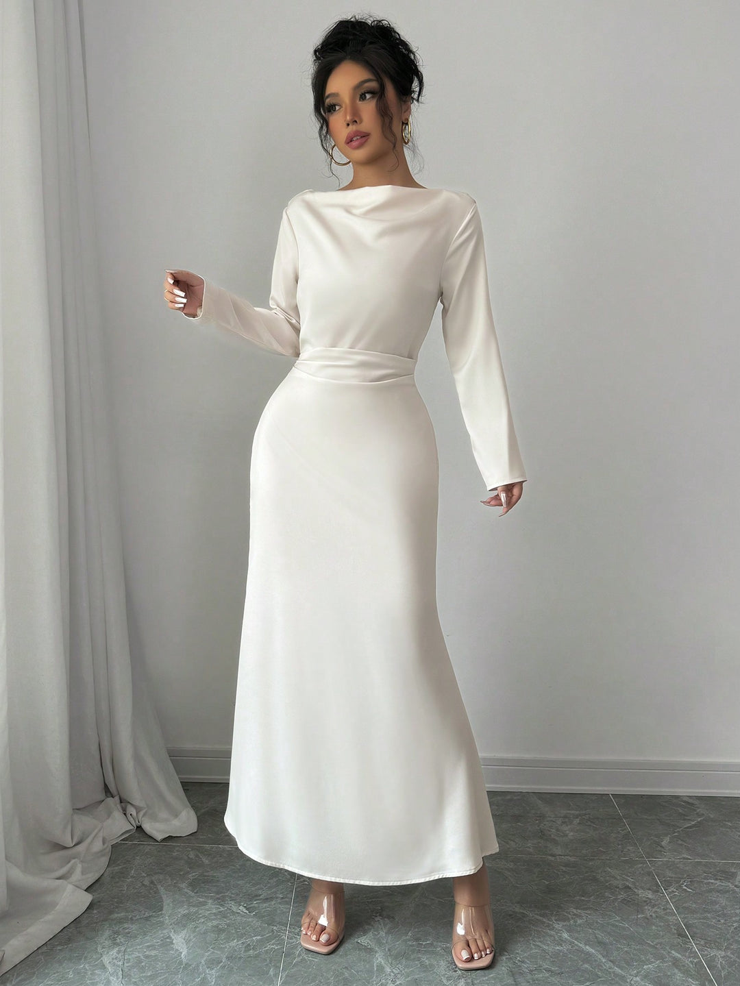 SHEIN maxi ruha, bézs