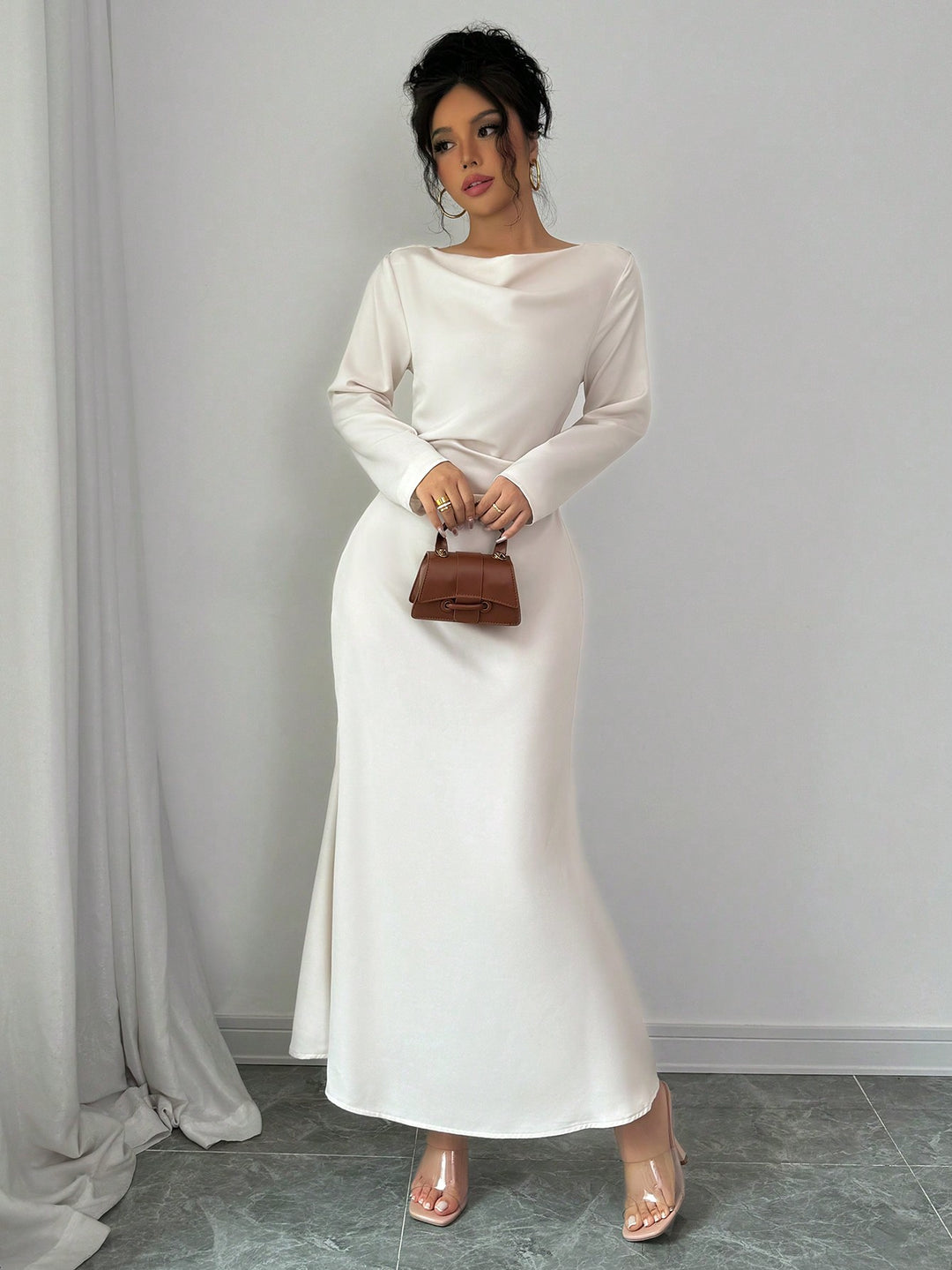 SHEIN maxi ruha, bézs