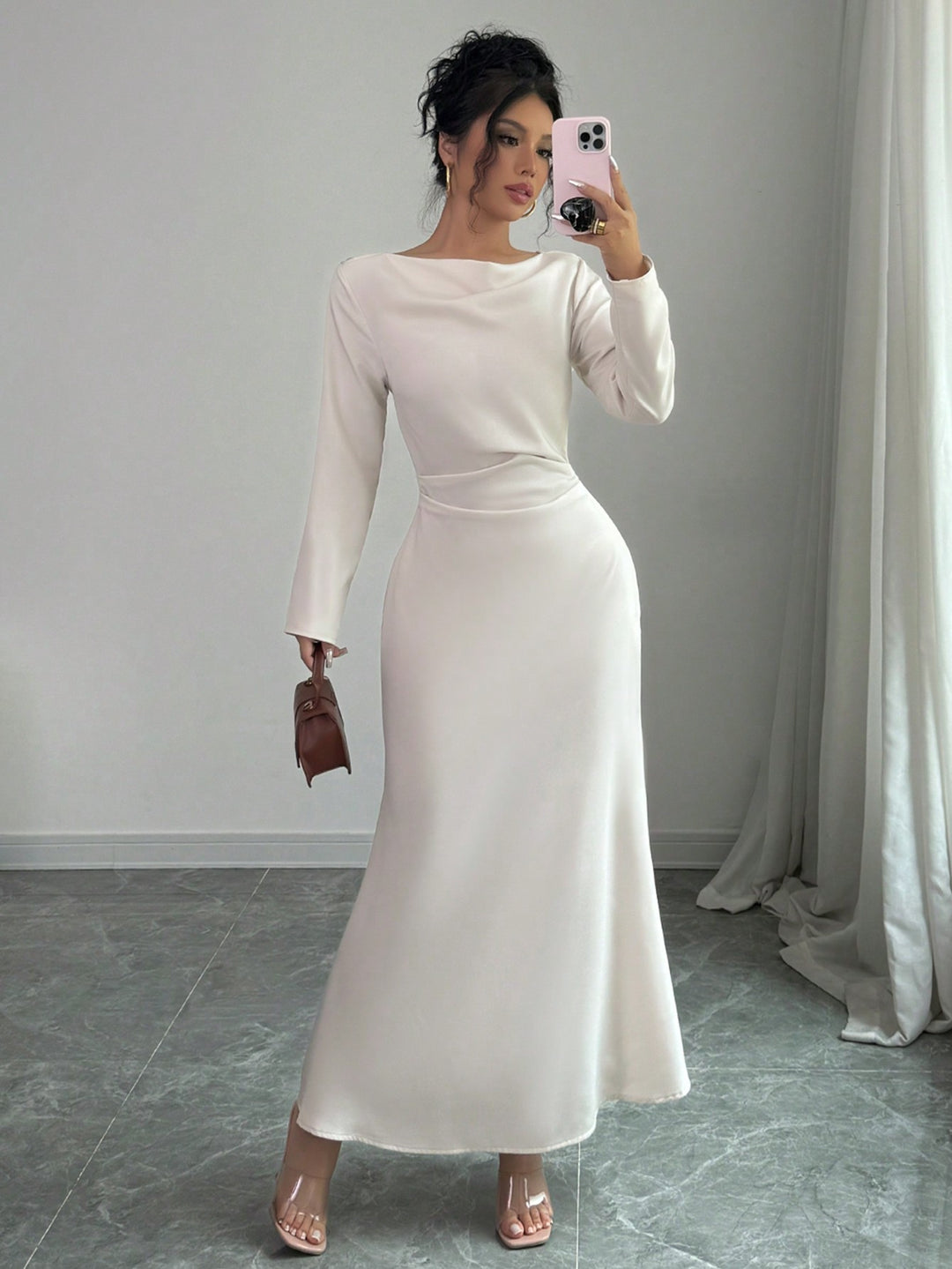SHEIN maxi ruha, bézs