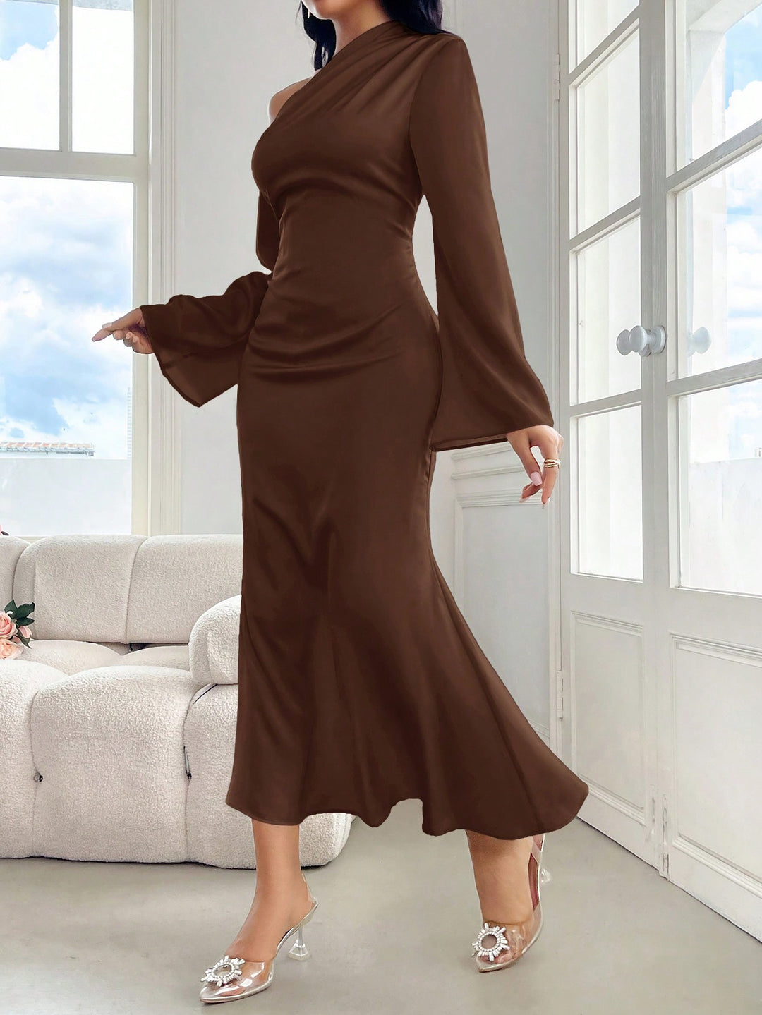 Rochie maxi SHEIN, maro