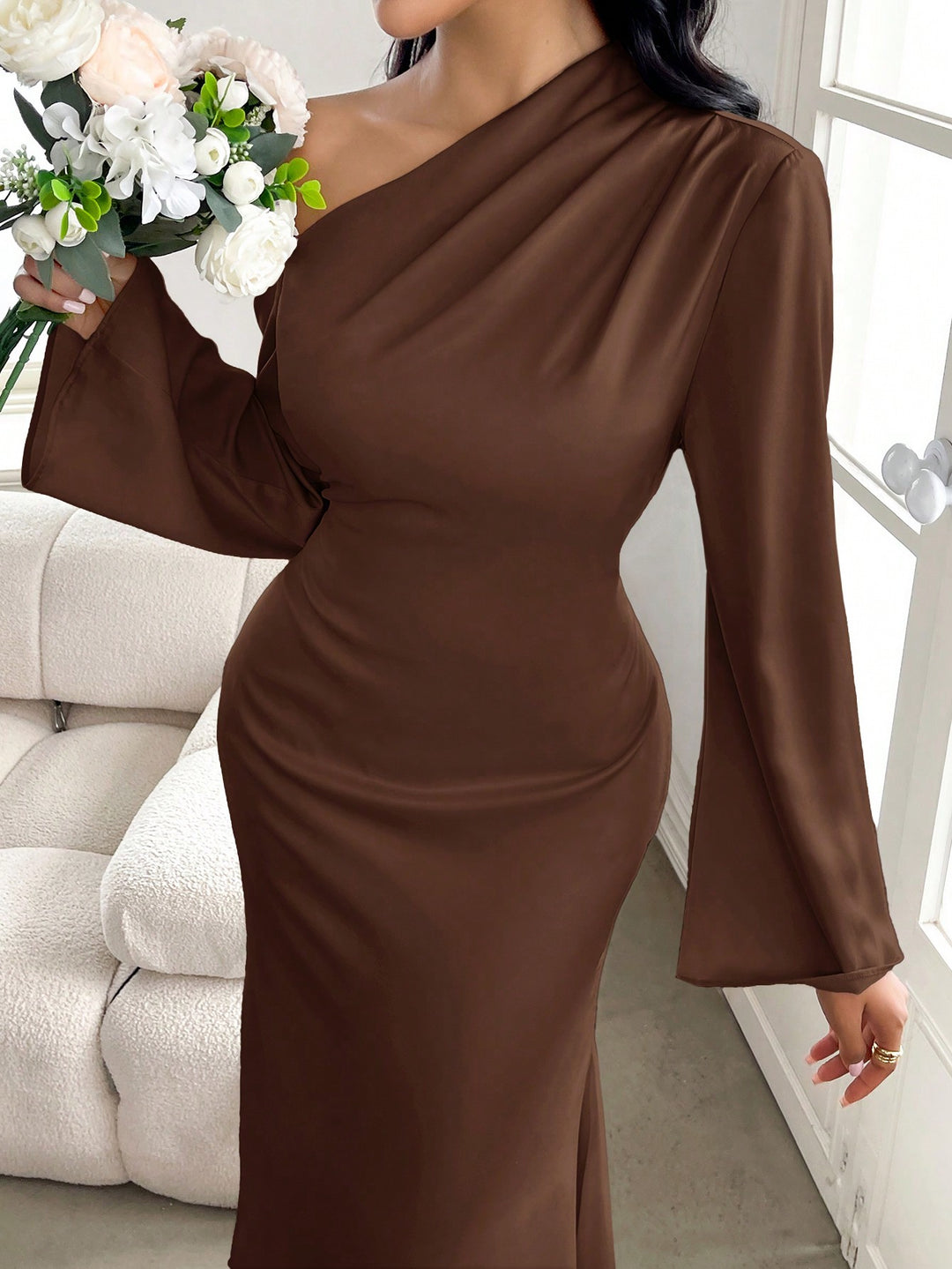 Rochie maxi SHEIN, maro