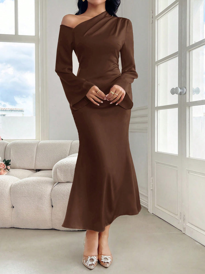 Rochie maxi SHEIN, maro