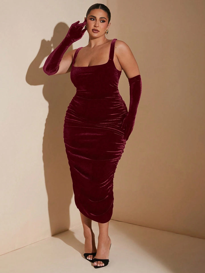Rochie midi SHEIN,vișiniu
