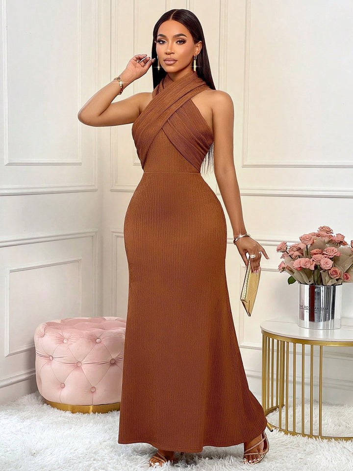 Rochie maxi SHEIN, maro