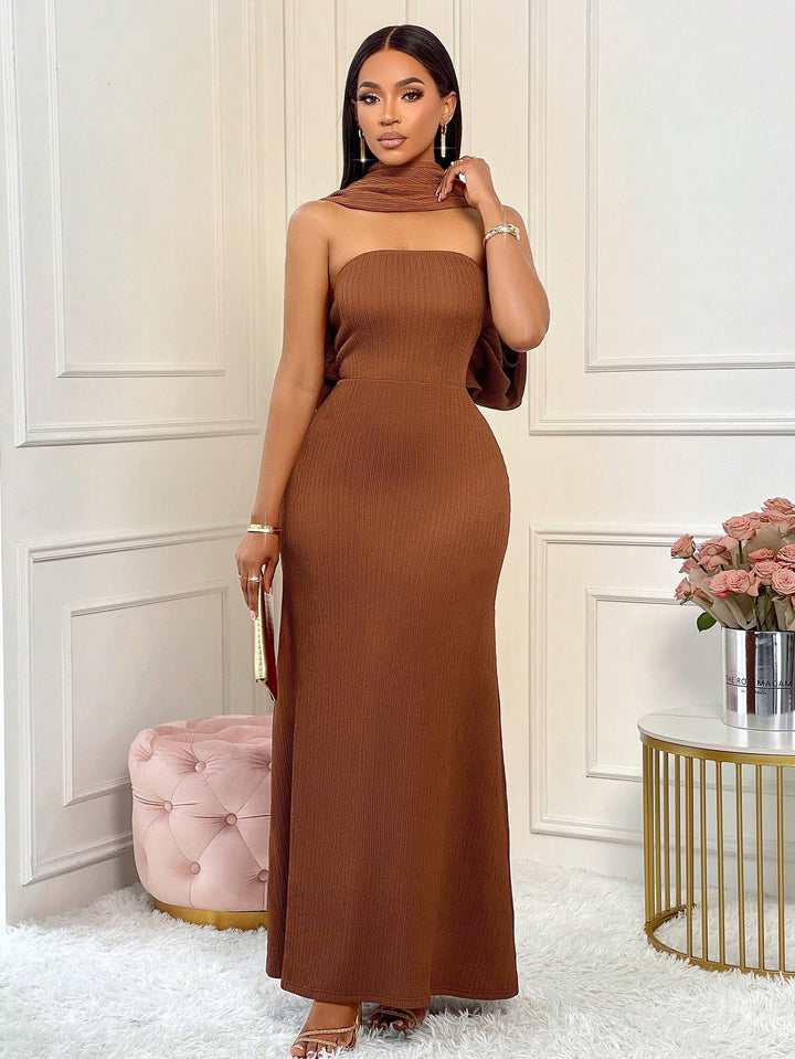 Rochie maxi SHEIN, maro
