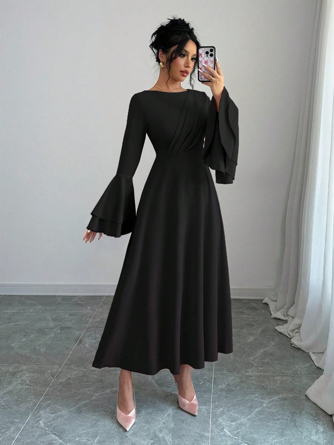 Rochie midi SHEIN, negru