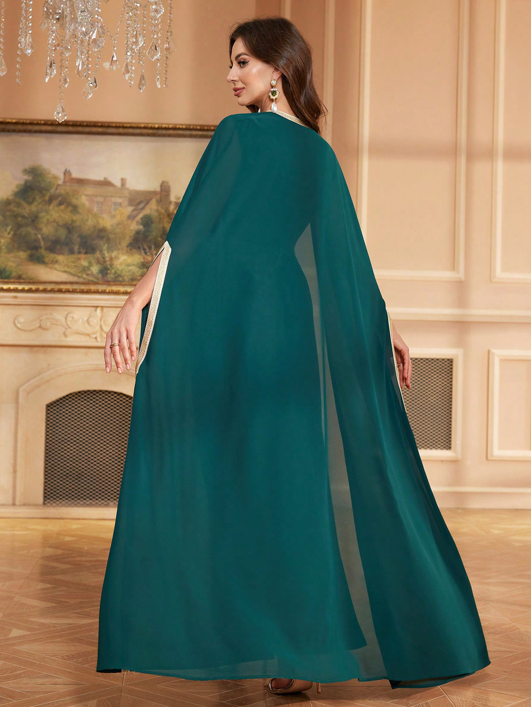 Set caftan și jalabiya SHEIN, verde