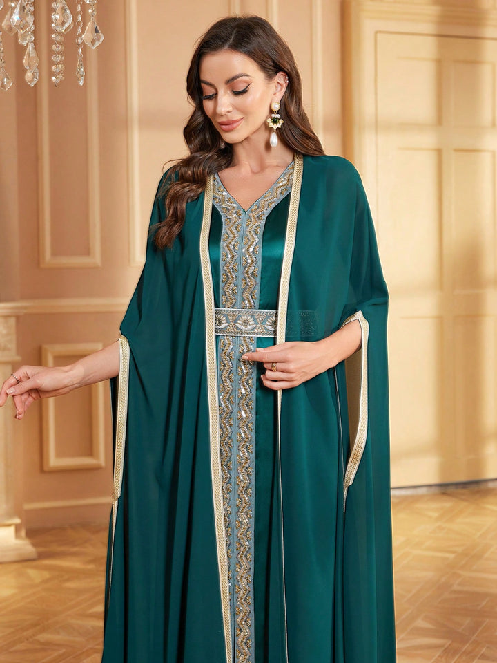 Set caftan și jalabiya SHEIN, verde