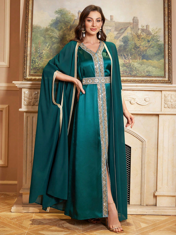 Set caftan și jalabiya SHEIN, verde