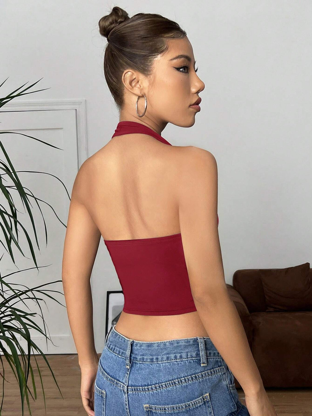 Top, SHEIN, red