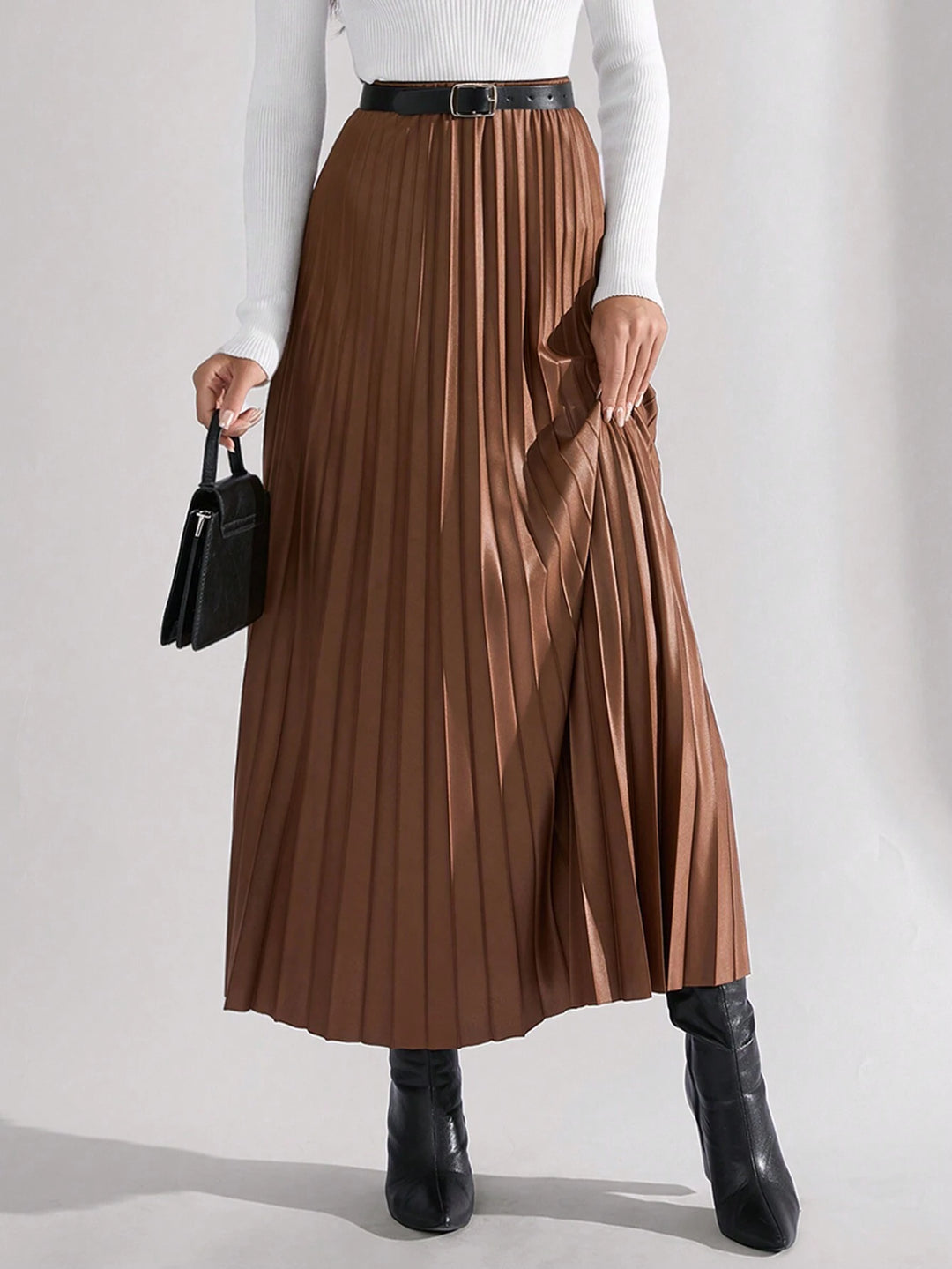 Shein maxi szoknya, barna