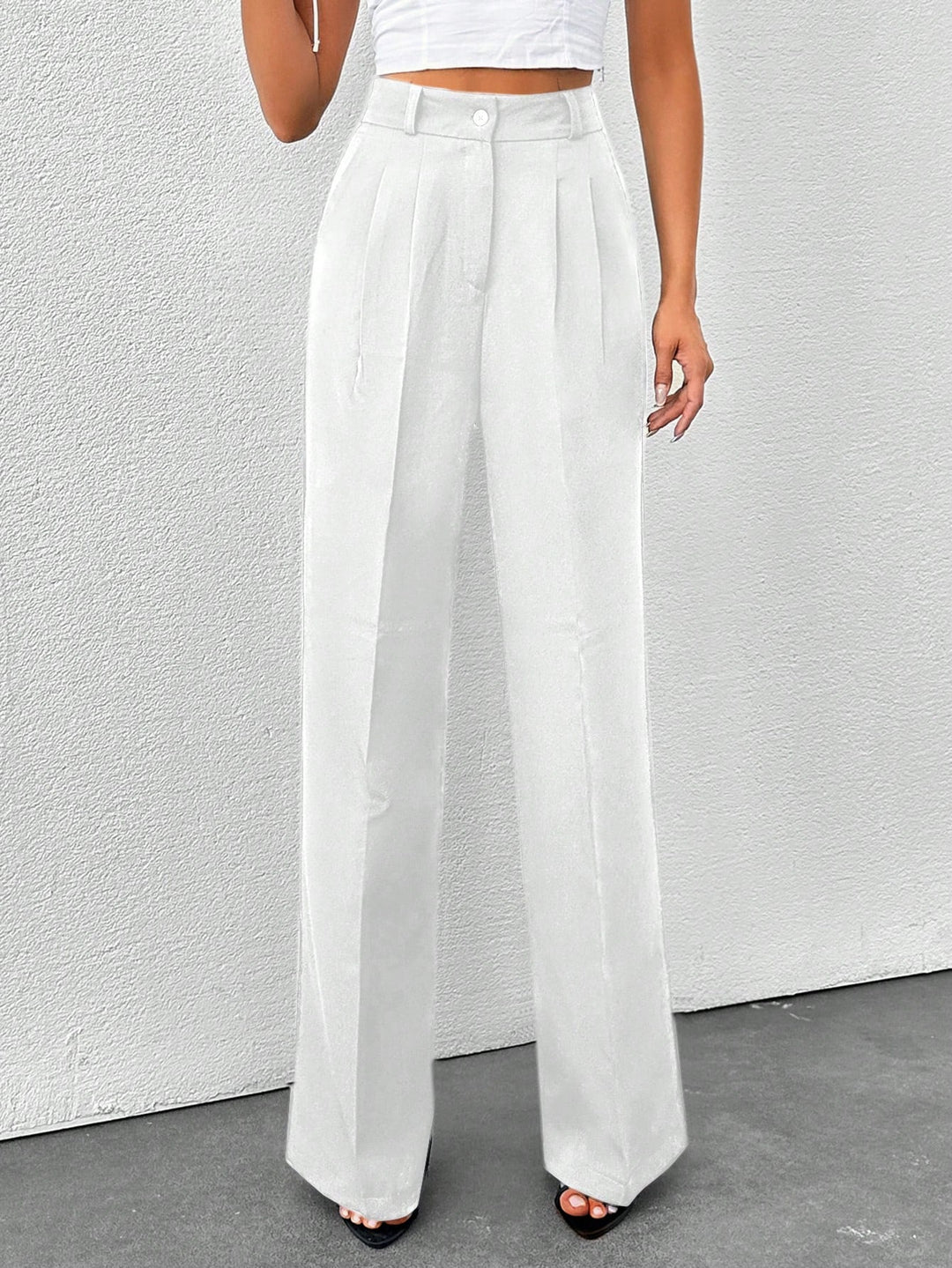Pantaloni SHEIN, alb