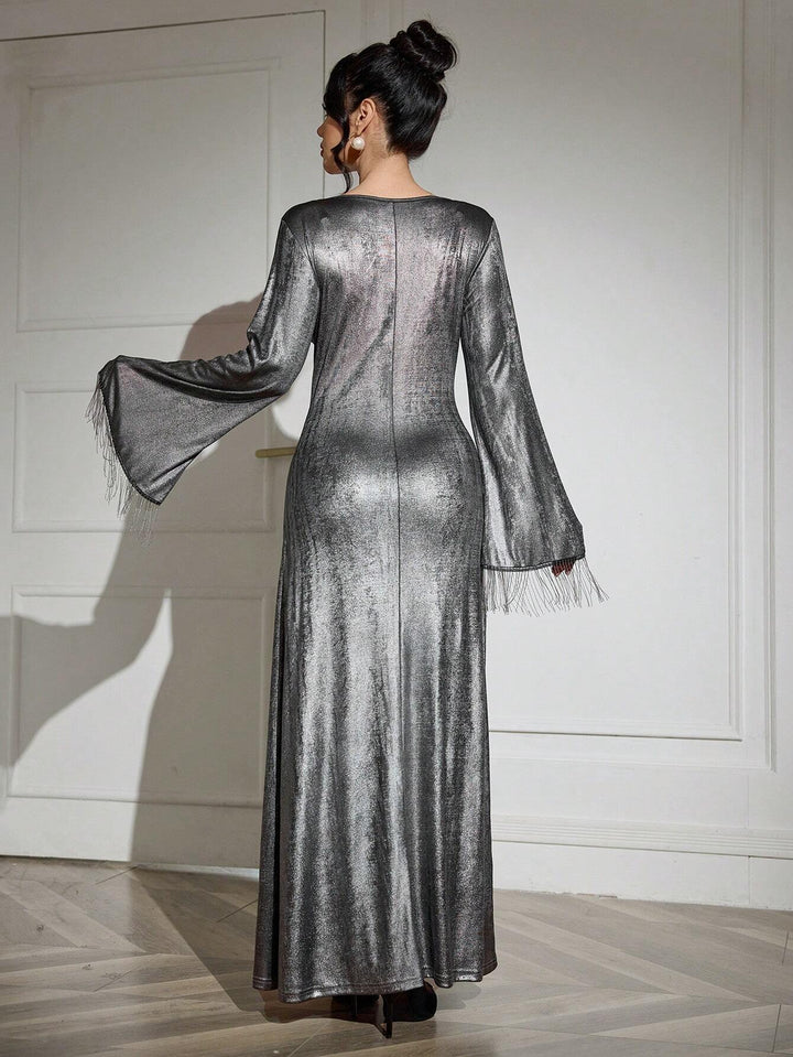 Rochie maxi Shein, argintiu