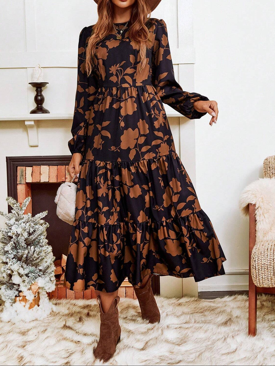 Rochie midi Shein, mix culori