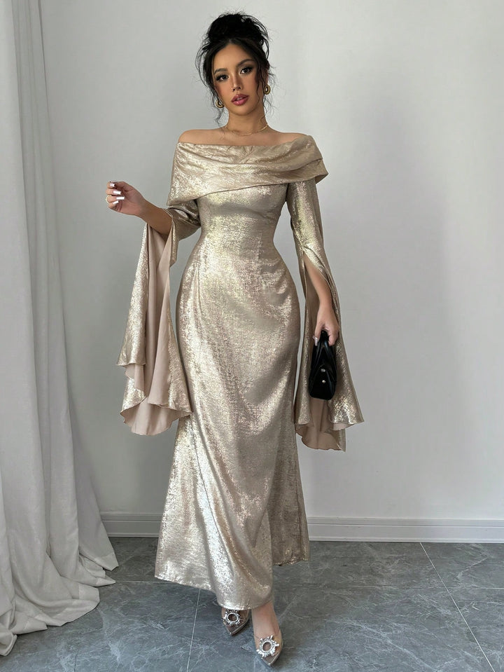 Rochie maxi SHEIN, auriu