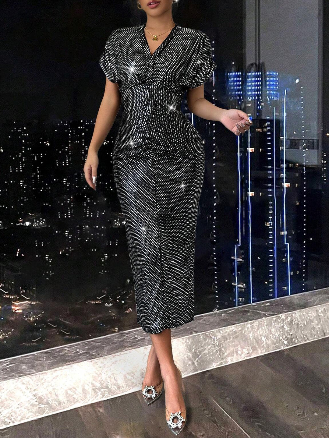Rochie midi SHEIN, negru