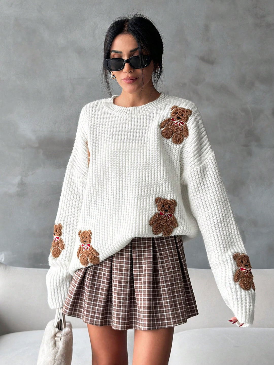 Pulover SHEIN, alb