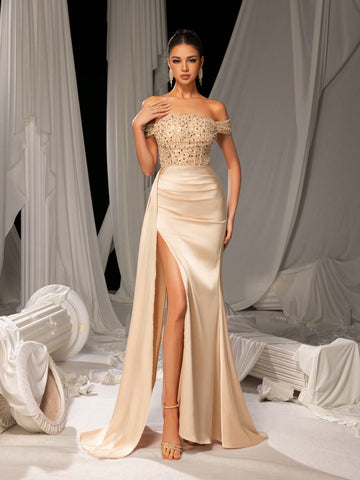 Rochie de ocazie SHEIN, auriu