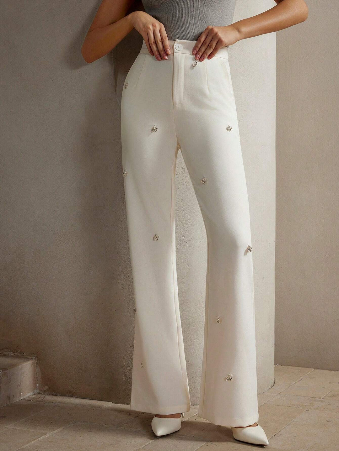 Pantaloni Shein, crem