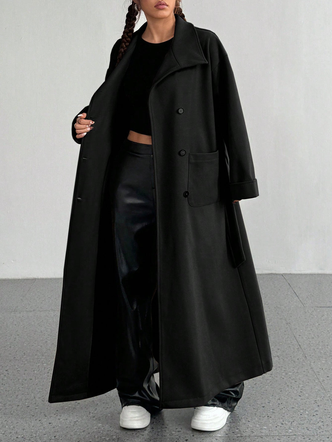 Palton lung SHEIN, negru