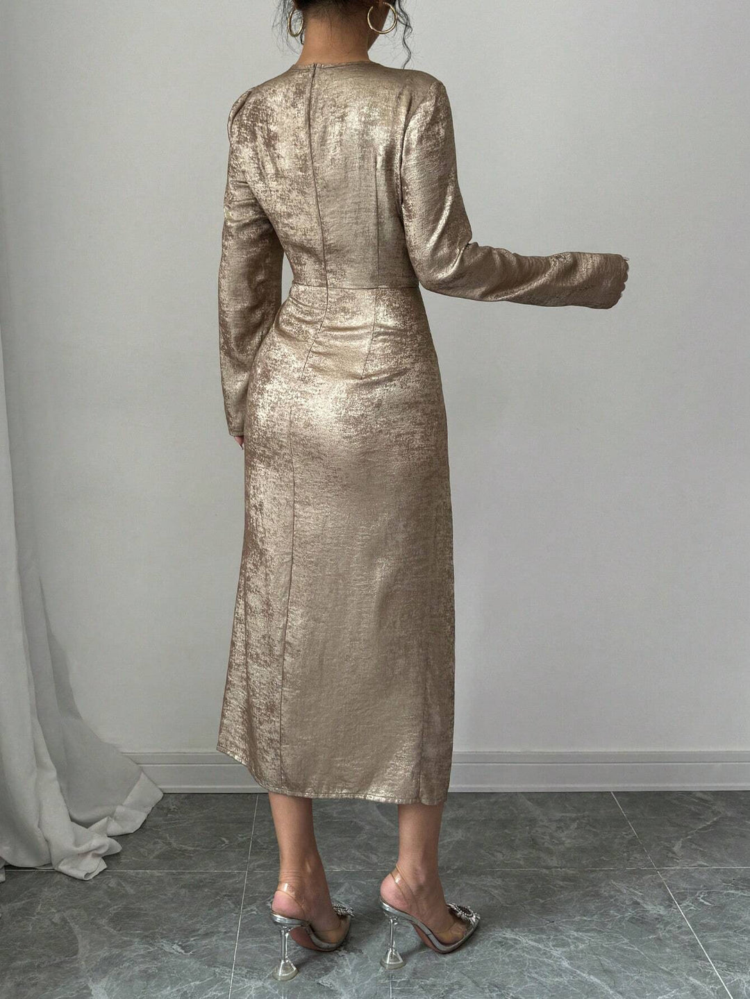 Rochie midi Shein, auriu
